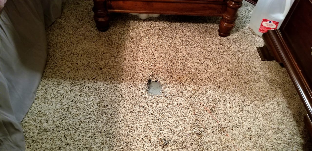 Carpet repair before