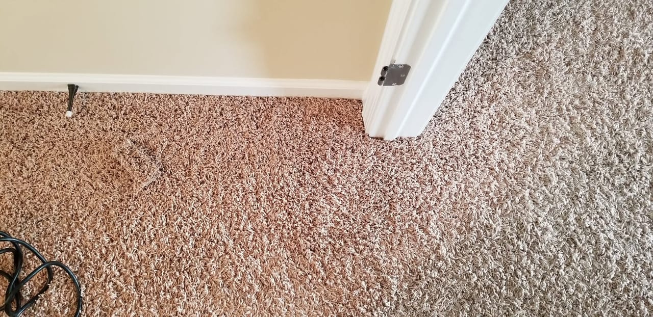 Patch repair by a doorway after