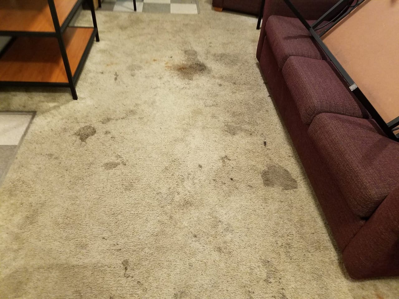 Office lounge carpet before