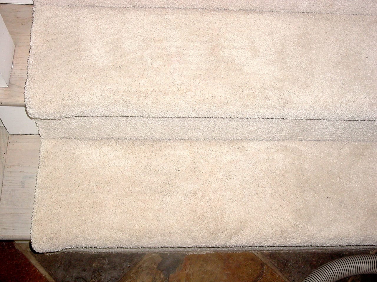 Pink spill on stairs after