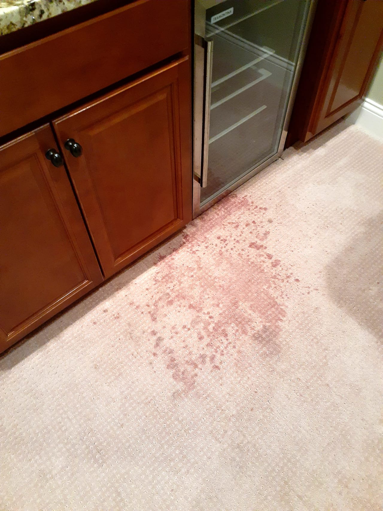 Red wine before cleaning