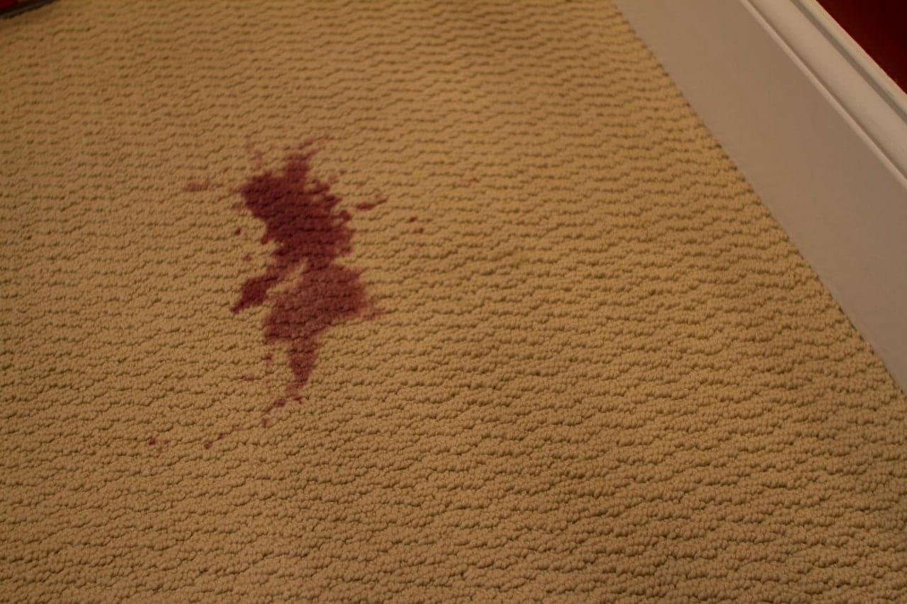 Red wine on Berber before