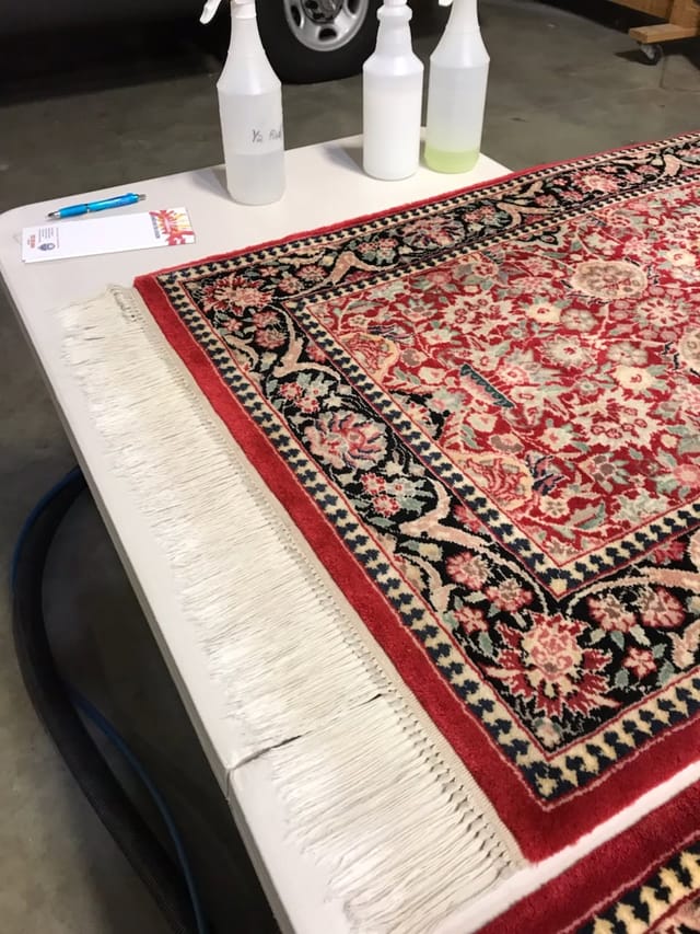 Dirty rug fringe after