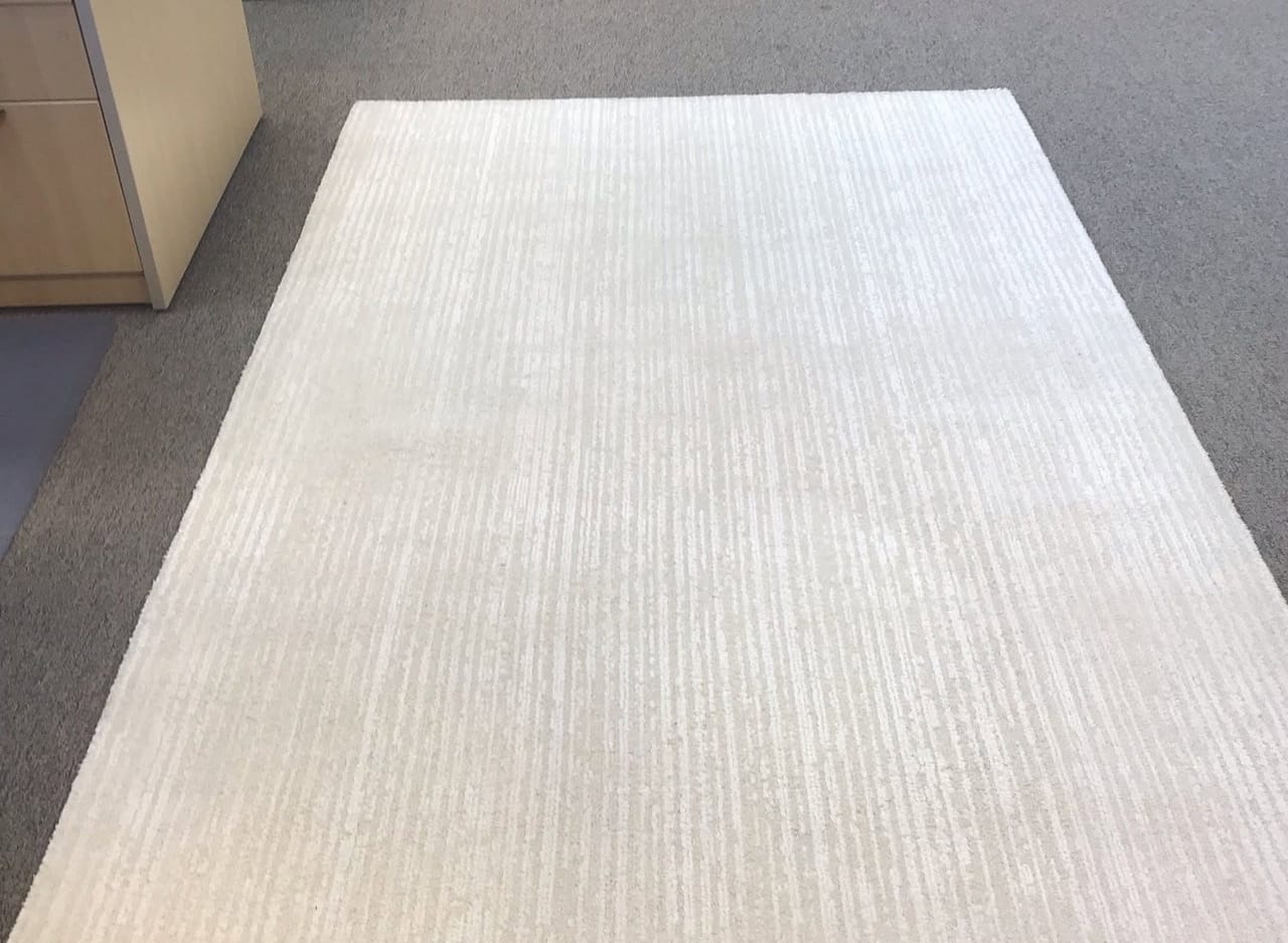 Spot on a white rug after